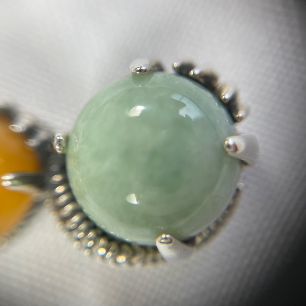 Jade Sterling Silver Tri-color Pendant Chakra 18" Necklace - Picture 11 of 16